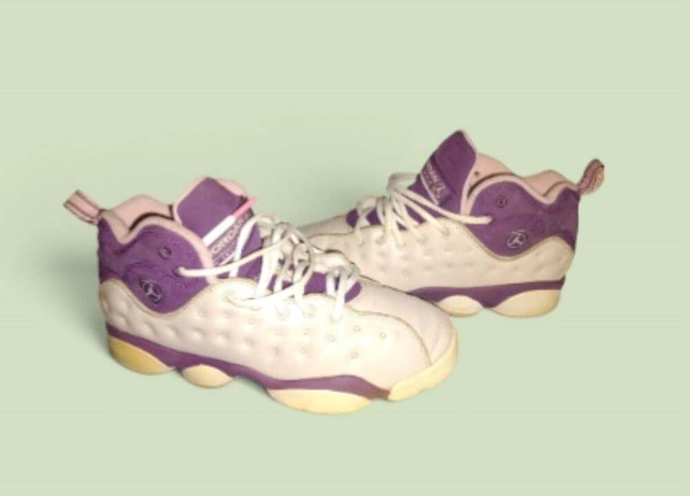 Jordan Jumpman Team 2 Size 6.5Y Desert Sand Night Purple Sneakers